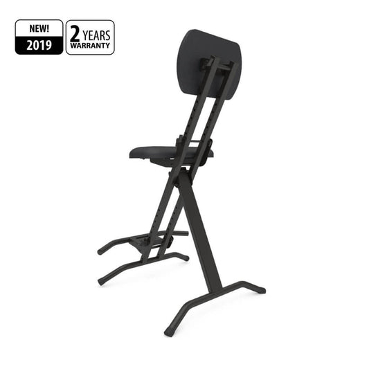 Athletic NOWY GS-1 Black Guitar Stool, adjustable and portable, designed for comfort.