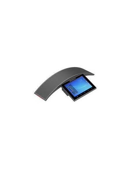 Grandstream GAC2570 Android Conference Phone displayed on a table, showcasing its sleek design and features.