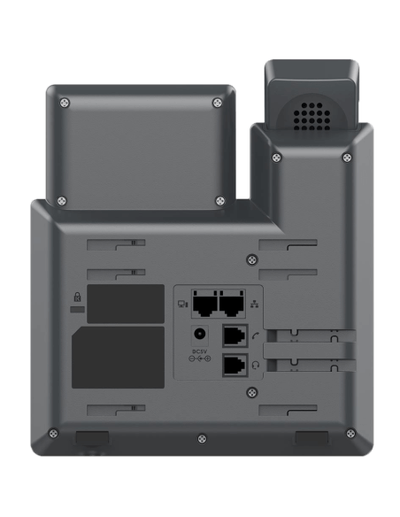 Grandstream GRP2602G 2-Line Desk Phone featuring Gigabit Ethernet ports, suitable for office use.