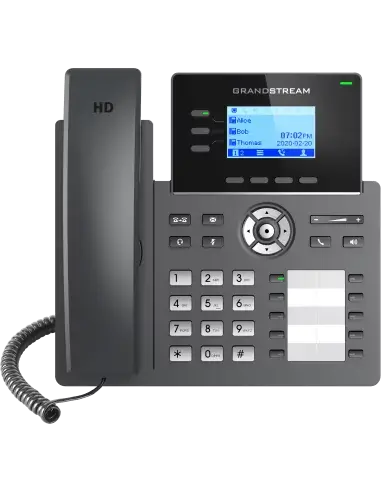 Grandstream GRP2604P 3-Line Gigabit Desk Phone with 10 BLF keys and PoE capability.