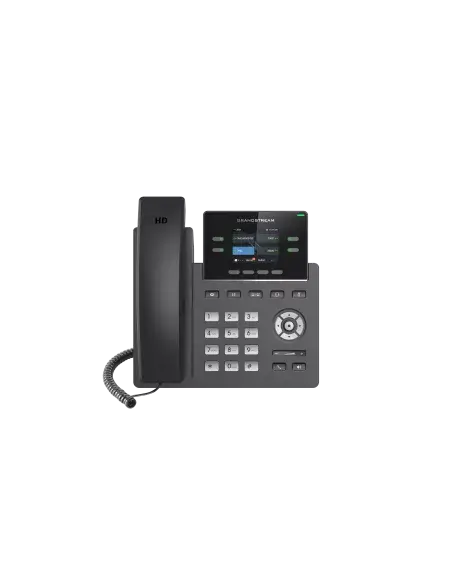 Grandstream GRP2612P 2-Line Desk Phone with PoE support, featuring a sleek design and two-line functionality.