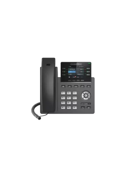 Grandstream 3-Line PoE Desk Phone with a sleek design, suitable for office use.
