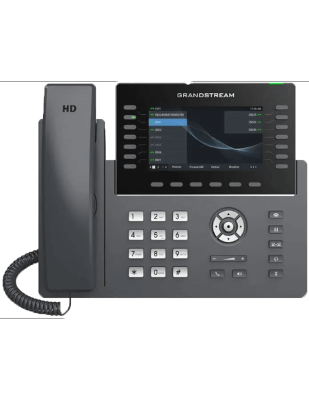 Grandstream 14-Line Wi-Fi Desk Phone displayed on a desk.