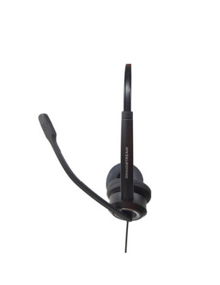 Grandstream GUV3000 HD USB Binaural Headset featuring noise-cancelling technology.