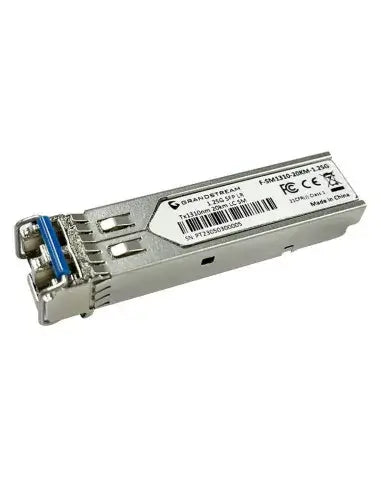 Grandstream GWN Single-Mode SFP module with a speed of 1.25Gbps, 1310nm wavelength, and a range of 20km.