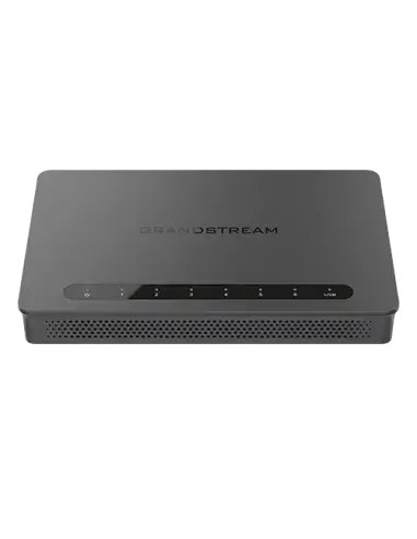 Grandstream GWN7001 Firewall VPN Router with 6 GbE LAN/WAN ports, designed for secure and efficient network management.