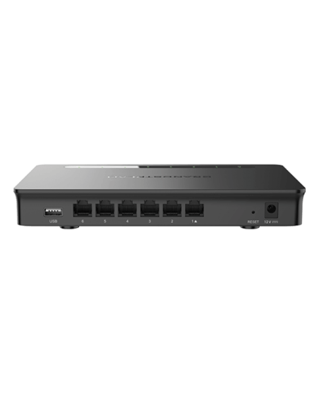 Image of the Grandstream GWN7001 Firewall VPN Router featuring 6 Gigabit Ethernet LAN/WAN ports.