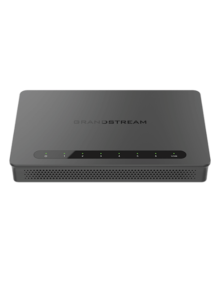 Image of the Grandstream GWN7001 Firewall VPN Router featuring 6 GbE LAN/WAN ports.