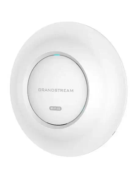 Grandstream GWN7664E WiFi 6E 4x4 Indoor Access Point mounted on a ceiling.