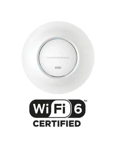 Grandstream GWN7664E WiFi 6E 4x4 Indoor Access Point mounted on a ceiling.