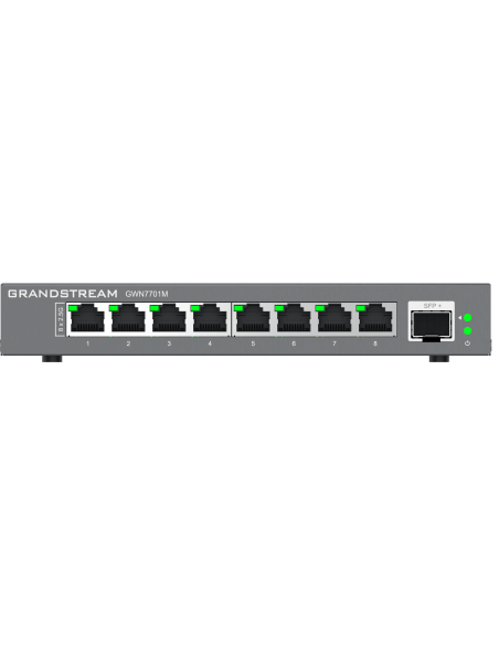 Grandstream GWN7701M 8-Port Unmanaged 2.5G Switch, featuring multiple ports for enhanced connectivity.