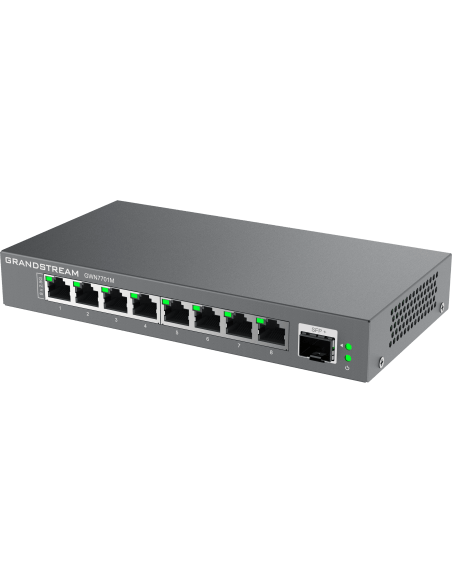 Grandstream GWN7701M 8-Port Unmanaged 2.5G Switch, featuring eight ports for high-speed networking.