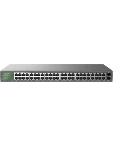 Image of the Grandstream GWN7706 48-Port Unmanaged GbE Switch showcasing its design and ports.