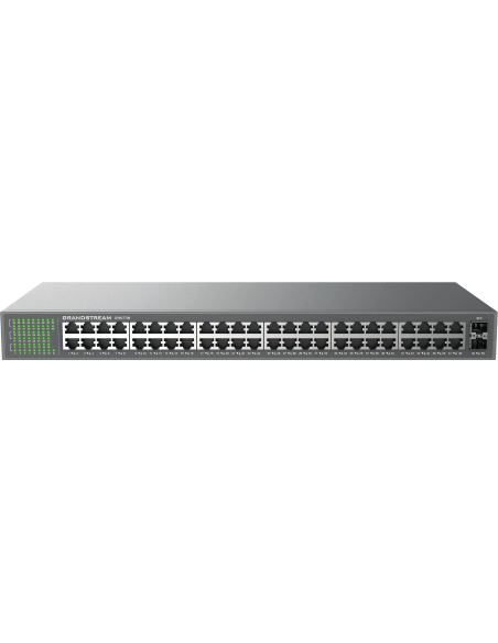 Grandstream GWN7706 48-Port Unmanaged GbE Switch with multiple Ethernet ports for network connectivity.