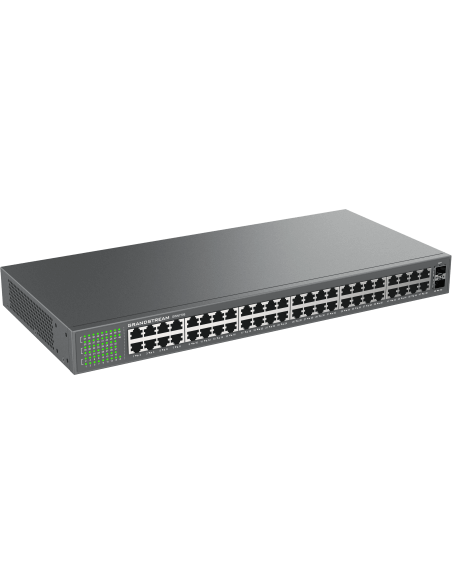Grandstream GWN7706 48-Port Unmanaged GbE Switch with multiple Ethernet ports for network connectivity.