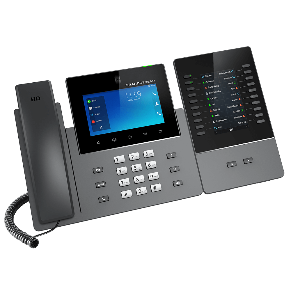 Grandstream GXV3350 16-Line Video Phone viewed from the right side