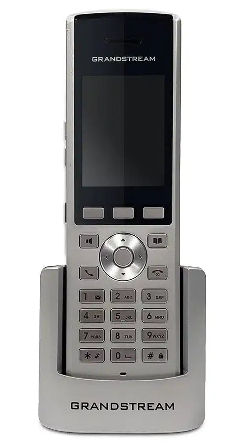 Grandstream replacement charging base for WP820 cordless phone, showcasing its design and functionality.