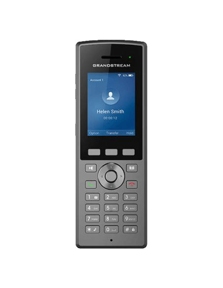Grandstream WP825 rugged cordless Wi-Fi phone, featuring a sleek design and robust build for reliable wireless communication.