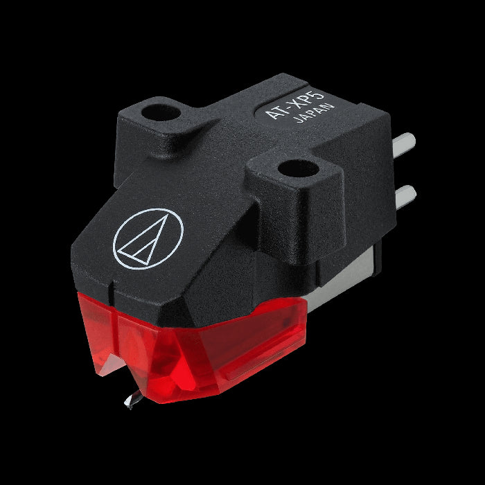 Audio-Technica AT-XP5/H Audiophile DJ Cartridge featuring an elliptical stylus and carbon fiber-reinforced ABS cantilever.