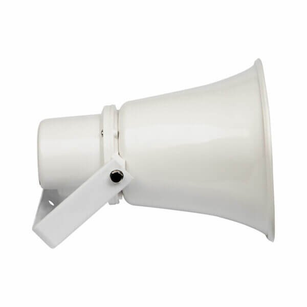 Adastra 100V Line Horn Speaker 30W with Adjustable Mounting Bracket in Grey ABS, showcasing its design and features.