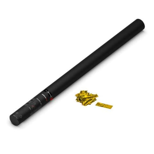 MAGICFX Handheld Cannon Pro in gold metallic, designed for confetti effects, measuring 80 cm.