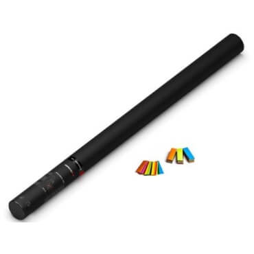 MAGICFX Handheld Cannon Pro, an 80 cm multicolour confetti shooter, displayed in a vibrant image.