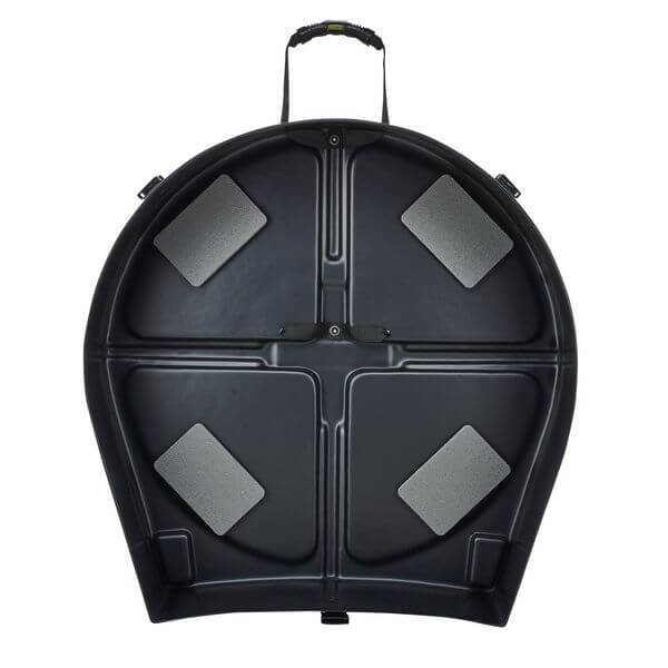 Hardcase 22 inch Bass Drum Case with wheels and pull handle for easy mobility.