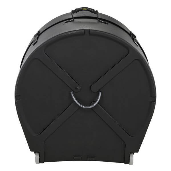 Hardcase 26 inch bass drum case with wheels and pull handle, designed for extra large drums.