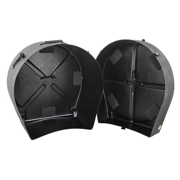 Hardcase 26 inch bass drum case with wheels and pull handle, designed for extra large drums.