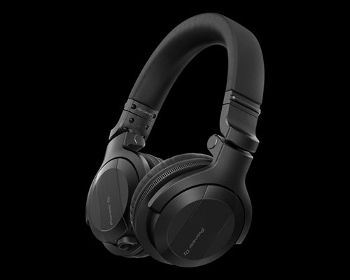 Pioneer HDJ-CUE1BT-K Bluetooth on-ear DJ headphones in black, showcasing a stylish design and professional sound quality.