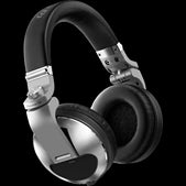 Pioneer HDJ-X10S flagship professional over-ear DJ headphones in silver color, showcasing the angled design.