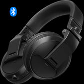 Pioneer HDJ-X5BT-K Wireless Over-Ear DJ Headphones in black color, featuring Bluetooth connectivity.