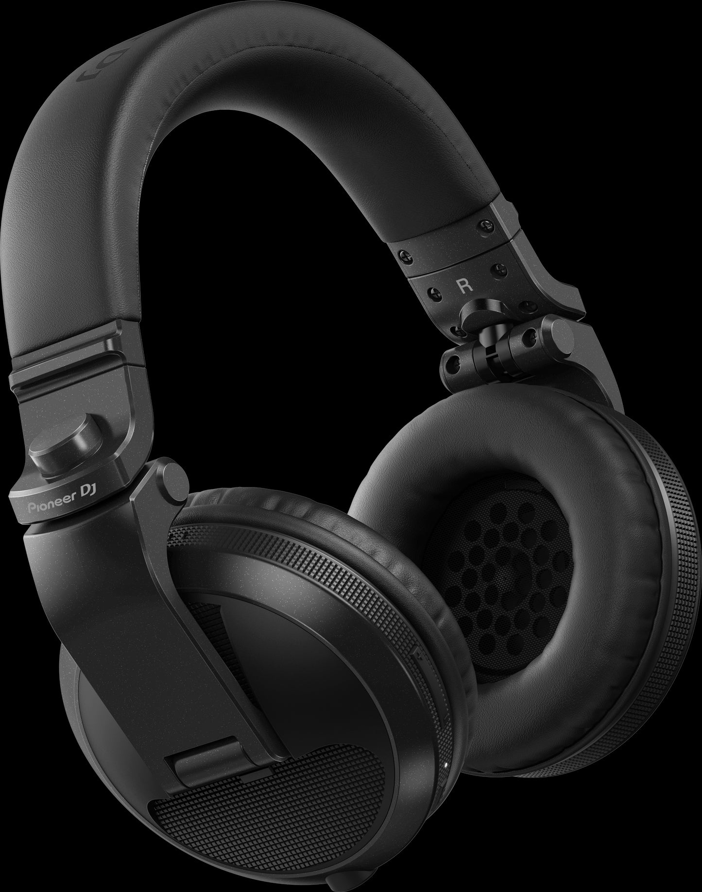 Pioneer HDJ-X5BT-K wireless over-ear DJ headphones in black color, showcasing the design and features.