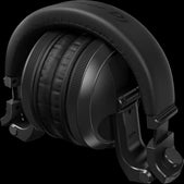 Pioneer HDJ-X5BT-K Wireless Over-Ear DJ Headphones in black, folded for compact storage.