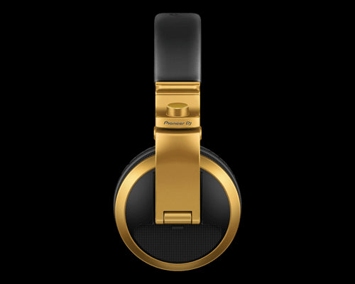 Pioneer HDJ-X5BT-N Wireless Over-Ear DJ Headphones in Gold color, showcasing the side view.