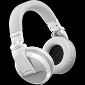 Pioneer HDJ-X5BT-W Wireless Over-Ear DJ Headphones in white color, showcasing the design and features.