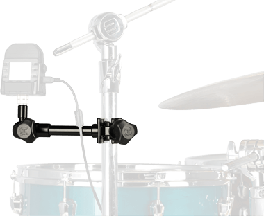 HERCULES STANDS DG137B Multi-Mount Microphone and Device Holder displayed in use, showcasing its versatility and adjustable features.