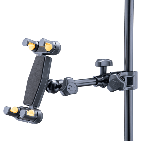 HERCULES STANDS DG307B 2-IN-1 tablet and phone holder, a versatile device stand suitable for home and studio use.