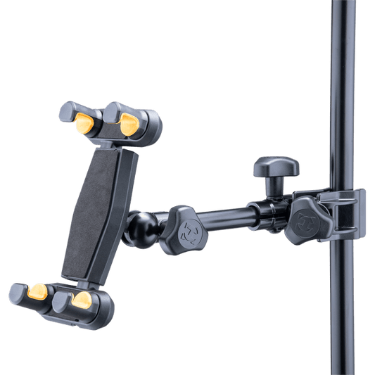 HERCULES STANDS DG307B 2-IN-1 tablet and phone holder, a versatile device stand suitable for home and studio use.