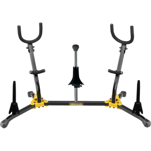 HERCULES STANDS DS537B Duo Alto/Tenor Sax Stand showcasing its stable and portable design.