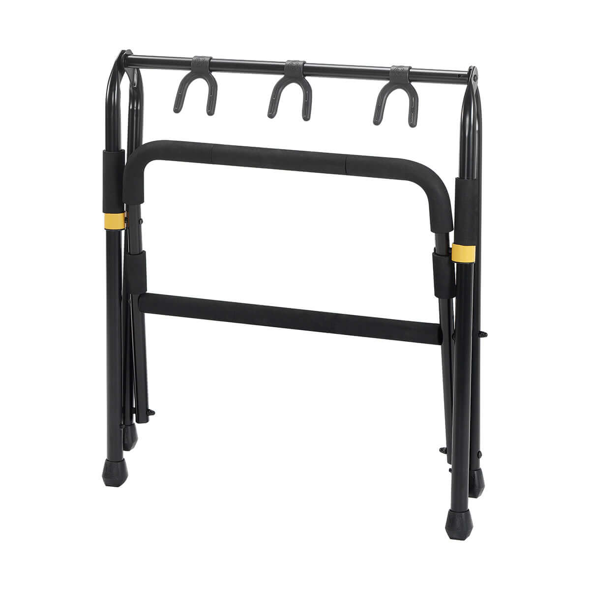 HERCULES STANDS GS523B 3-PC Guitar Display Rack showcasing a multi-guitar stand with foam padding.