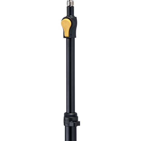 HERCULES STANDS MS201B PLUS One-Handed EZ Grip H Base Microphone Stand displayed in a height-adjustable position.
