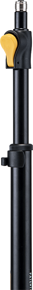 HERCULES STANDS MS401B PLUS Transformer Microphone Stand showcasing EZ Grip Height Adjustment feature.