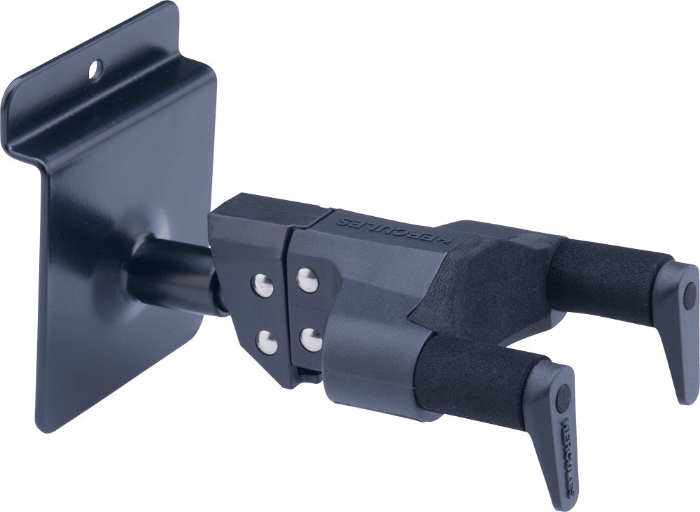 HERCULES STANDS USP10SB Auto Grip Ukulele Hanger for Slat Wall - Short Arm with 16 mm Insertion