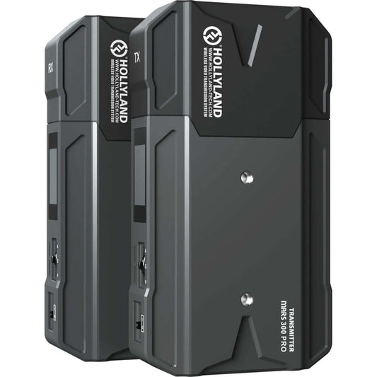 Hollyland Mars 300 PRO HDMI Wireless Video Transmitter and Receiver Set displayed against a neutral background.