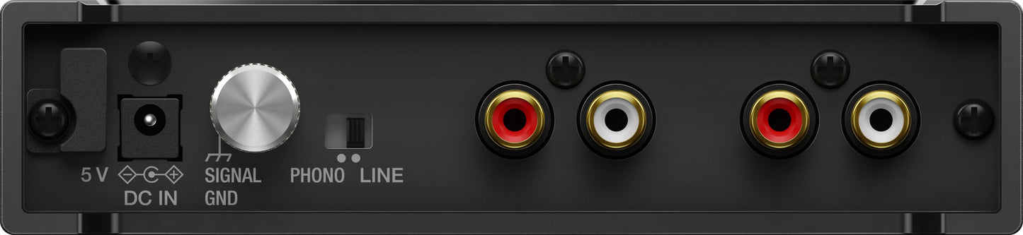 Rear view of the Pioneer INTERFACE-2 2-Channel Audio Interface designed for Rekordbox DVS Control.