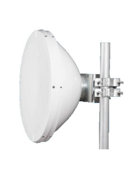 Jirous 38cm parabolic dish antenna designed for 10/11GHz frequency, suitable for airFiber applications.