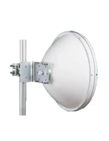 Jirous 680mm parabolic antenna with a gain of 34.1dBi, designed for frequencies between 10-12GHz.