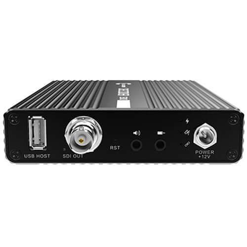 Kiloview 4K UHD H265 video decoder device showcasing its sleek design and ports.