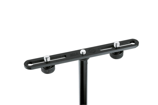 Konig & Meyer Microphone bar 23550 in black color, designed for mounting microphones securely.